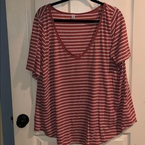 V-neck stripes shirt